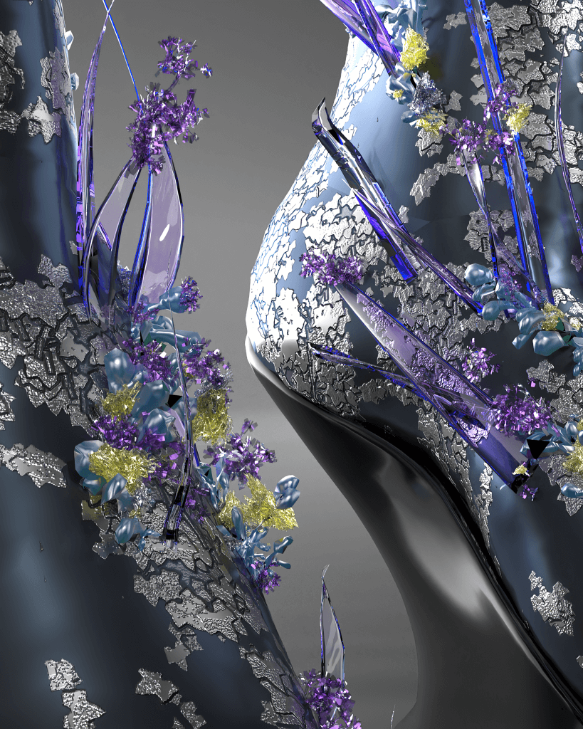 The Shishigami Shoes Close Up Dark from the Auroboros Biomimicry Digital Collection