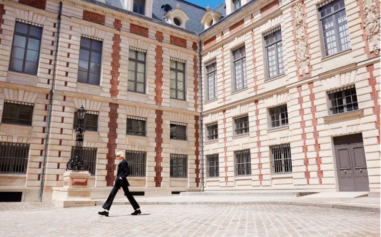 Celine creative director Hedi Slimane presented Tomboy womenswear collection in a short film that captured the show in the reading rooms and outside areas of the Bibliothèque Nationale de France in Paris