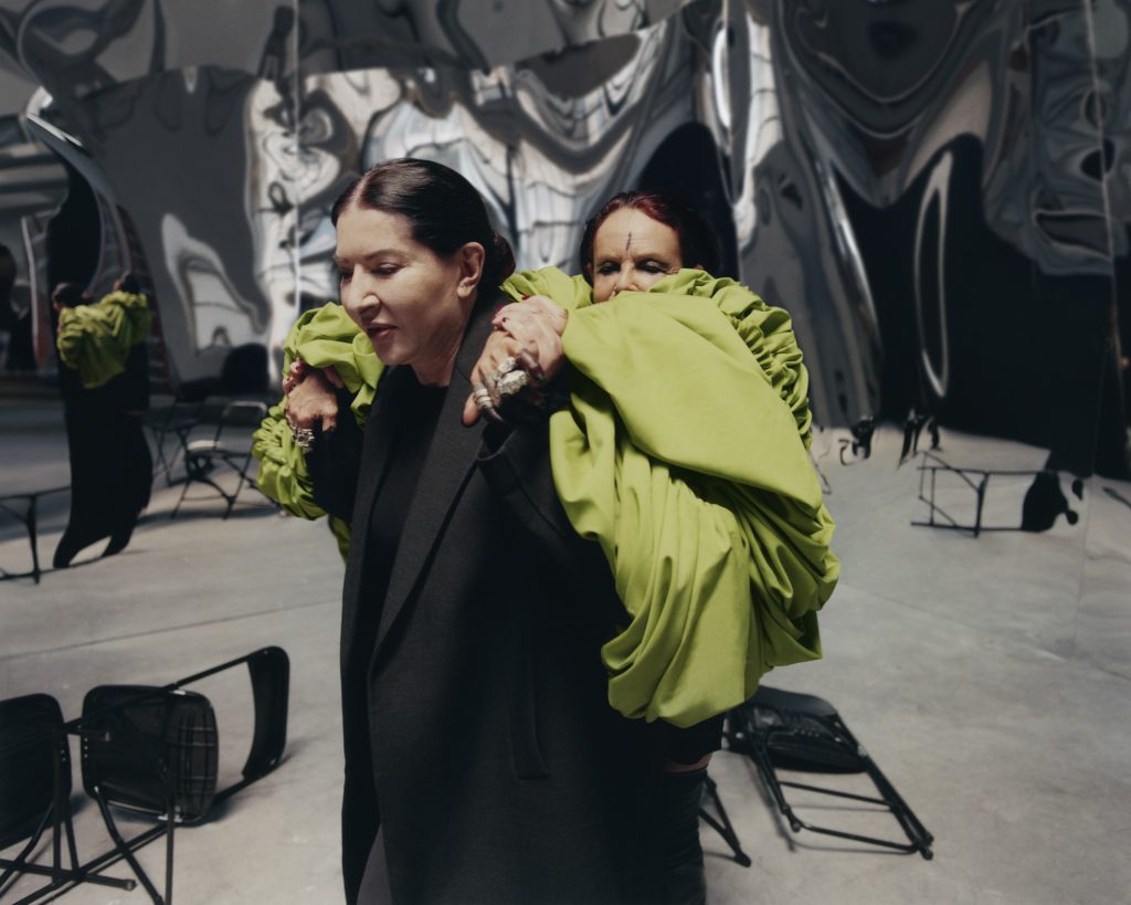 MARINA-ABRAMOVIĆ-carrying-Michèle Lamy-Photographer-JOSHUA WOODS-wearing-RICK OWENS