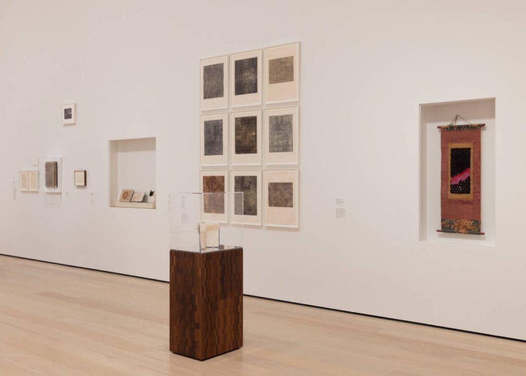 Installation view of Artist’s Choice: Grace Wales Bonner—Spirit Movers, on view at The Museum of Modern Art from November 18, 2023 through April 7, 2024. 
Photography of EMILE ASKEY
