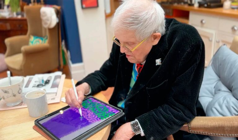 Get into the Christmas spirit as acclaimed British artist David Hockney transforms the London skyline with his latest masterpiece Bigger Christmas Trees