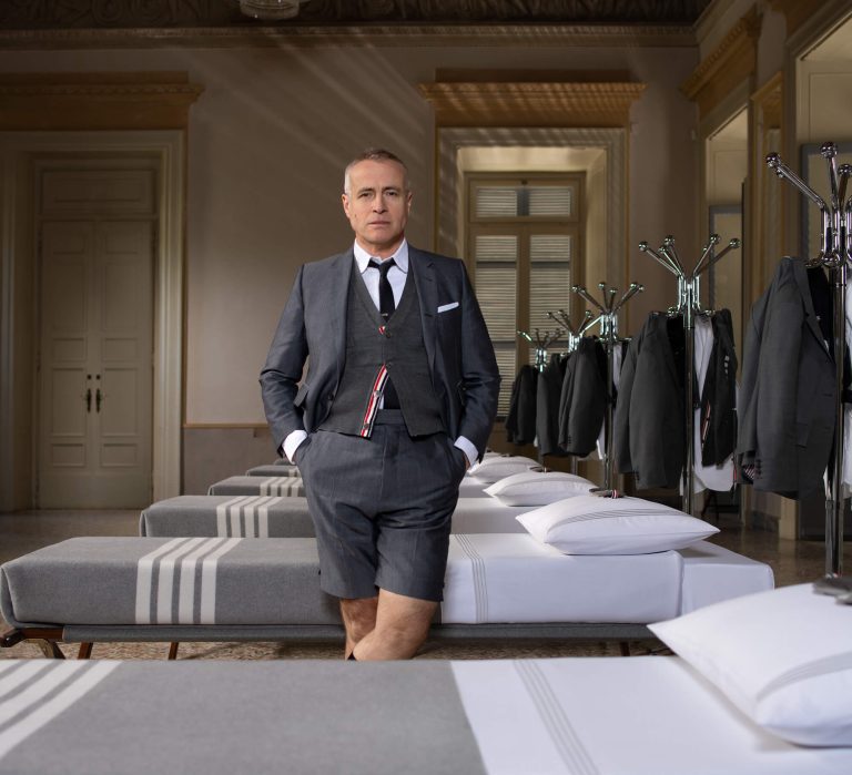 Thom Browne presents collaboration with Frette at Salone del Mobile