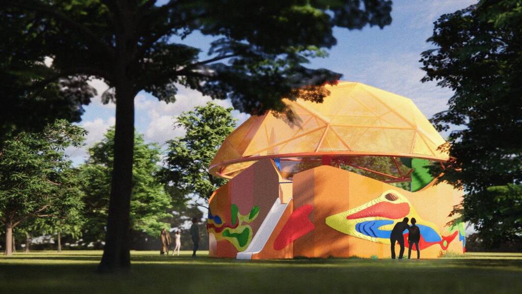 Serpentine, in collaboration with LEGO and Nike, unveils the Play Pavilion in Kensington Gardens in London 1 LEGO and Nike
kensington gardens in london
Play Pavilion