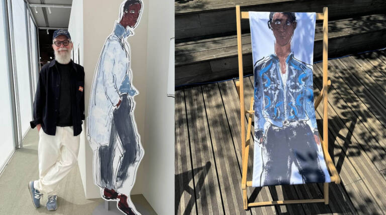 fashion illustrations showroom installation collaboration with artists
