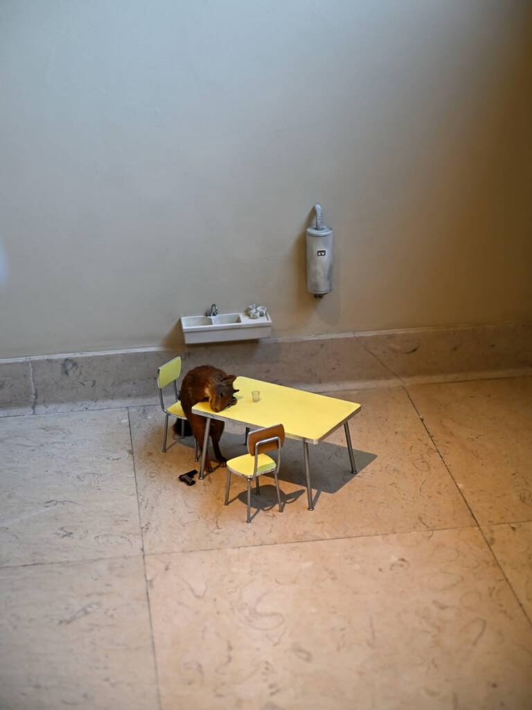 Maurizio Cattelan retrospective
maurizio cattelan famous works
historical figures in art
ironic art