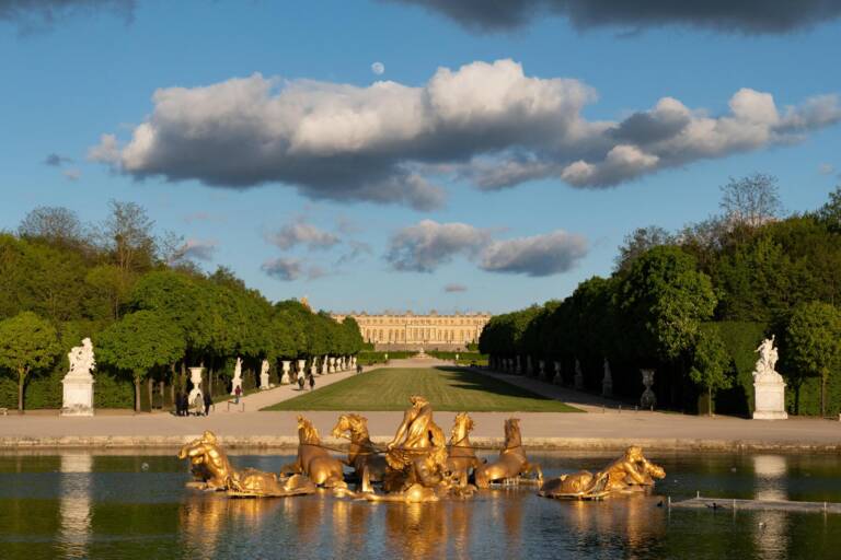 The Palace of Versailles with artificial intelligence versailles statues
