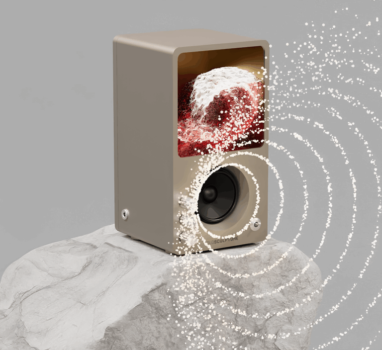 AI sculpture anamorphic visuals
