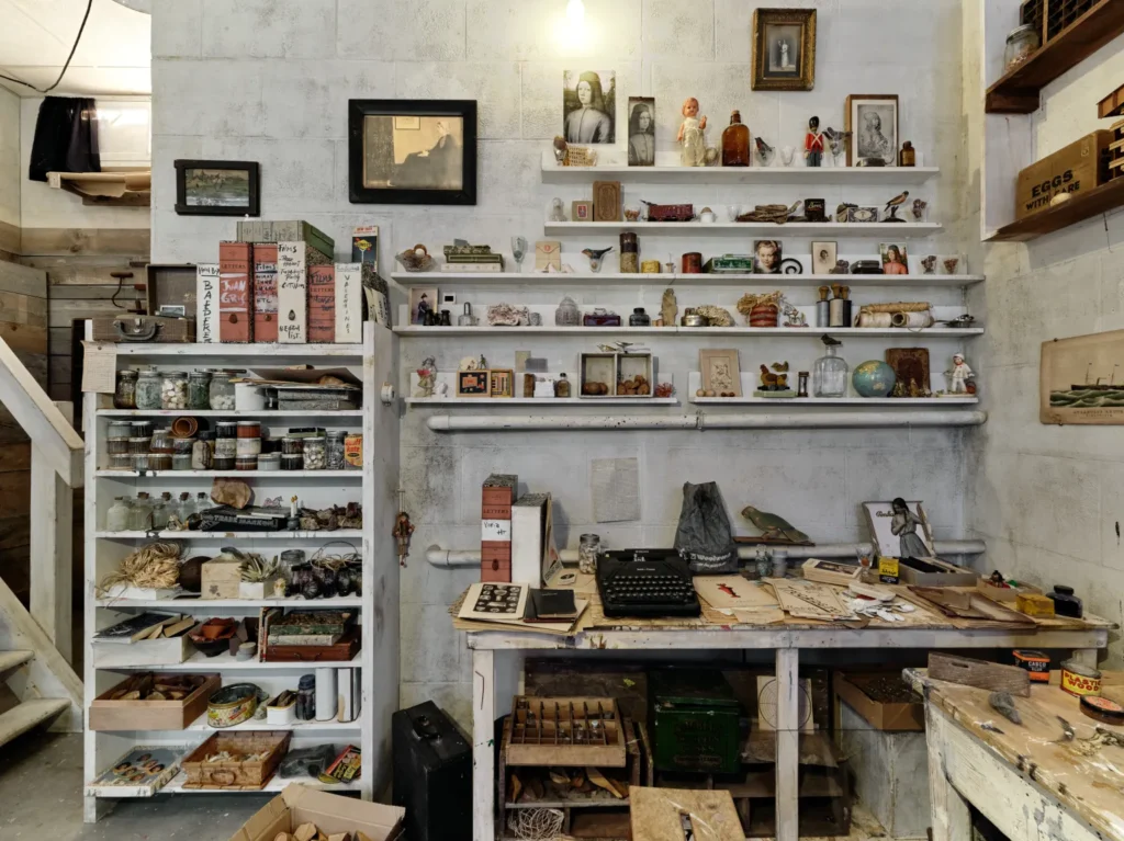 Joseph Cornell studio
surrealist assemblage
wes anderson exhibition