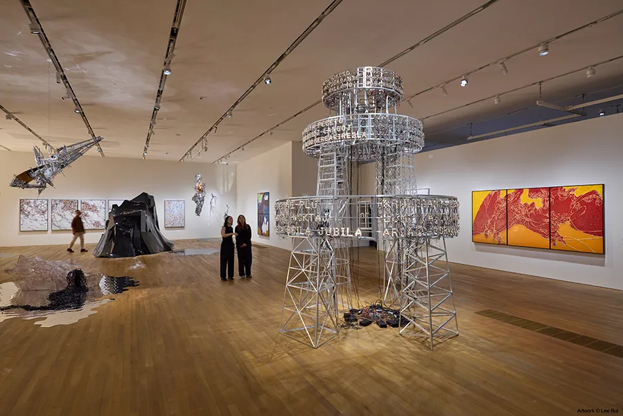 A survey that bridges art, science, and imagination comes together in Lee Bul’s new exhibition at M+ in Hong Kong 3 Lee Bul exhibition
artist lee bul
architectural installations
Cyborg series