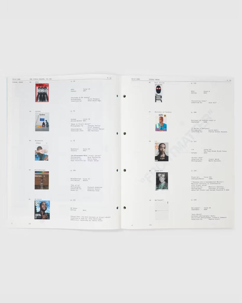 The Virgil Reader: a new publication from the Virgil Abloh Archive 1 The Virgil Reader
Virgil Abloh Foundation