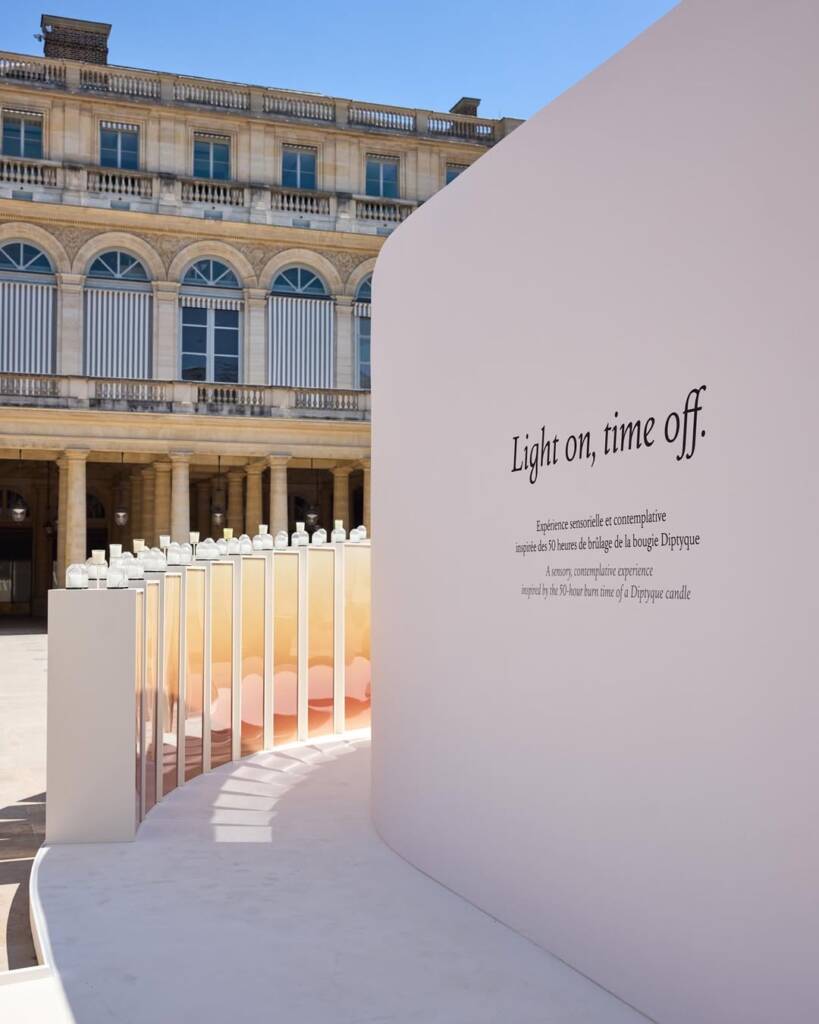 Diptyque candle installation turns Palais-Royal into a dreamlike sanctuary of light and scent 3 Diptyque candle
sensory experience
