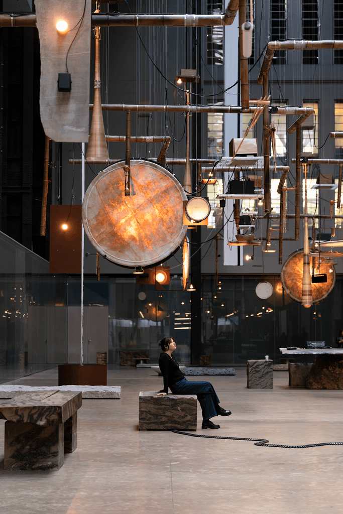 Tarek Atoui composes a new language of sound for Tate Modern’s Turbine Hall 2 Tarek Atoui
Hyundai Commission
hyundai commission tate modern
Turbine Hall installation
