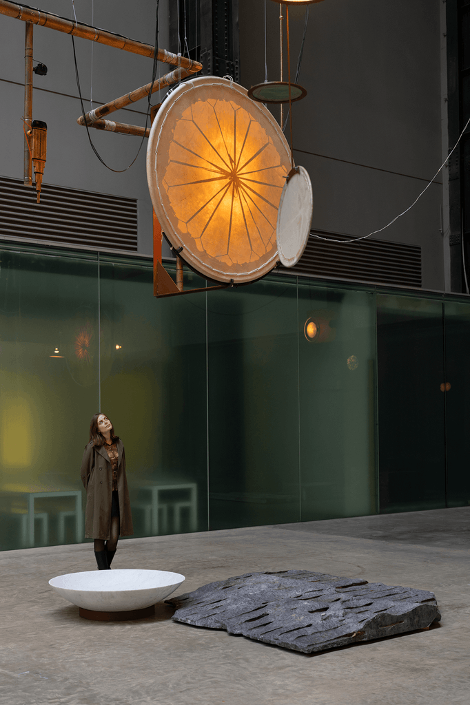 Tarek Atoui composes a new language of sound for Tate Modern’s Turbine Hall 4 Tarek Atoui
Hyundai Commission
hyundai commission tate modern
Turbine Hall installation